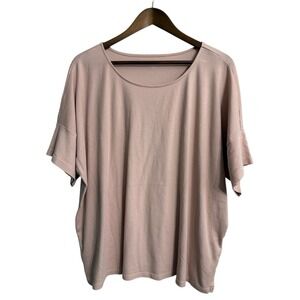 Eileen Fisher t-shirt‎ women's 2X pink organic cotton neutral staple norm basic